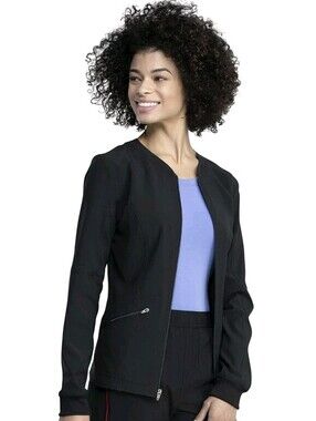 Woman's Dickies Retro Gray High Performance Scrub Jacket Size 2XL